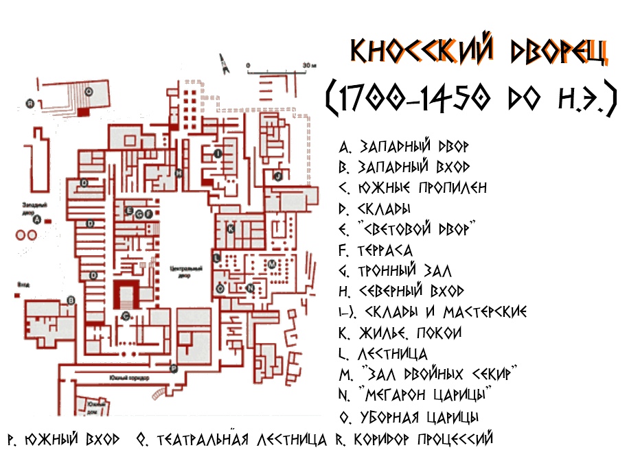 кносский дворец план