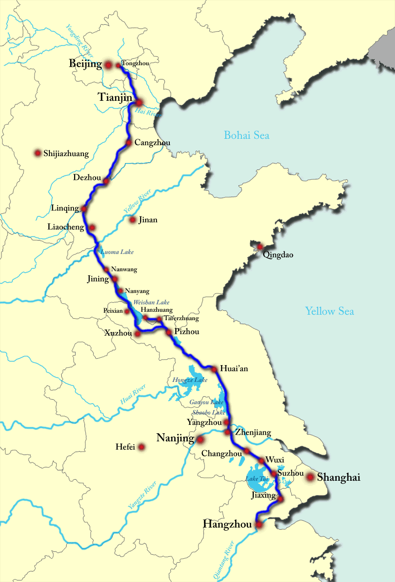 великий китайский канал на карте
