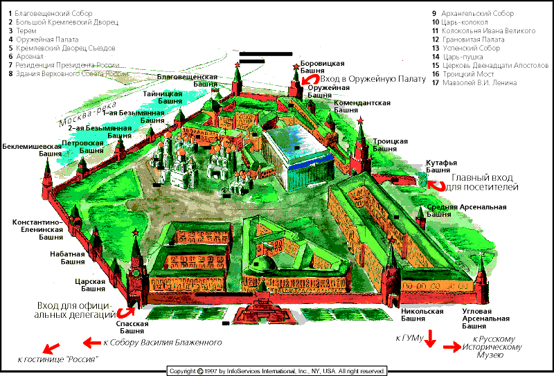 Карта москвы где кремль